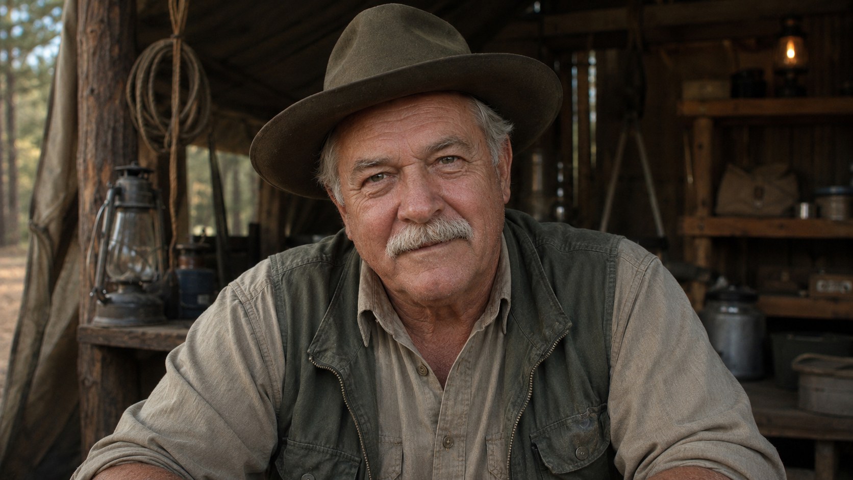 Walt at his camp table